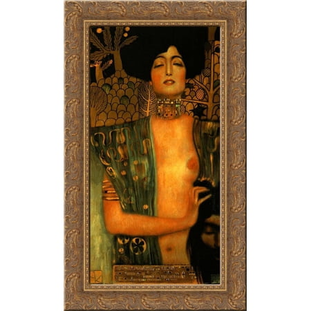 Judith and Holopherne 24x14 Gold Ornate Wood Framed Canvas Art by Gustav Klimt