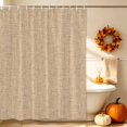 thumbnail image 3 of Khaki Shower Curtain, Waterproof Shower Curtains for Bathroom, Rustic Farmhouse Solid Color Washable Fabric Bathtub Curtain Set Bath Decor with 12 Hooks Extra Long 72"x96", 3 of 8