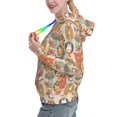 thumbnail image 2 of Daiia Colorful Owls Pattern Women's Fashion Hoodies & Sweatshirts with Kangaroo Pocket Hooded Sweatshirt with Eye-catching Drawstrings-Medium, 2 of 7