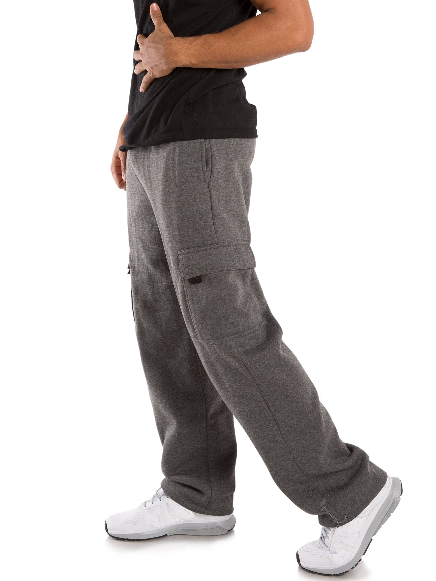 mens fleece cargo joggers