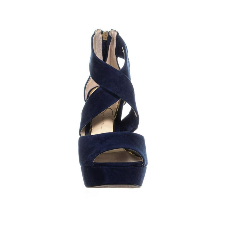 Womens Jessica Simpson Tehya Platform Heeled Sandals Celestial Blue Walmart