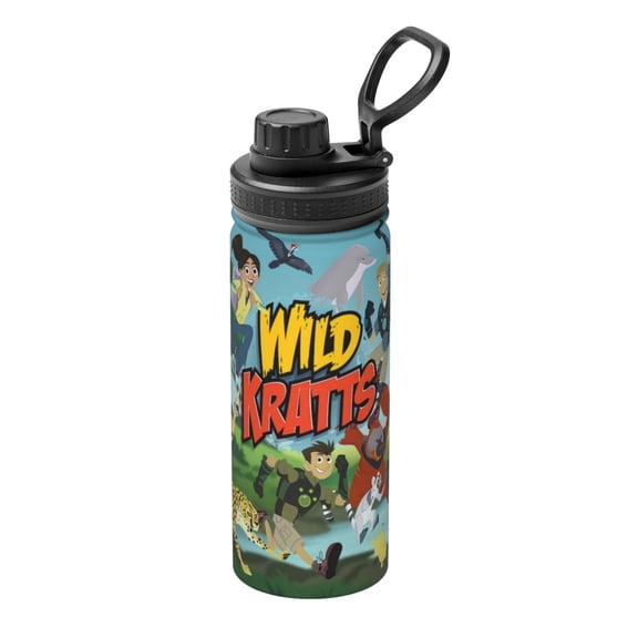 Insulated Vacuum Sports Water Bottle Wild Kratts Stainless Steel Leak Proof Double Wall for Gym Travel 18 OZ