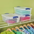 thumbnail image 6 of Sterilite 15 Quart Small Latching Storage Bin, Clear Plastic Storage Container with Latch Lid, Blue, 6 of 8