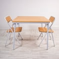 thumbnail image 3 of Humble Crew Kids 3-Piece Lightweight Activity Table and Chair Set, Natural Wood and White, 3 of 6