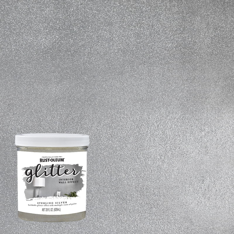 RustOleum Indoor Sterling Silver Paint Glitter 48 g/L 1 qt.