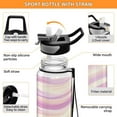 thumbnail image 4 of 32oz Transparent Sports Water Bottle with Straw for Kids Adults Outdoor School Gym Fitness Pastel Pink Wavy Lines, 4 of 7