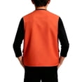 thumbnail image 4 of Kids Cargo Vest Utility Fishing Vests Multi Pockets Zip Up Sleeveless Casual Fashion Jacket for Young Boys and Girls Orange 9-10 Years, 4 of 6