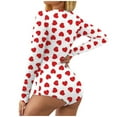 thumbnail image 2 of Munlar Lingerie For Women,Womens Underwear,Women’s Valentine's Day Not Positioned Print V-neck Long Sleeve Sexy Bodysuit Sexy Lingerie Pajamas Romper, 2 of 7