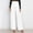 #155-White, variant on Women's Casual Pants, Solid Color with Bow Knot Detail, High-Waisted Wide Leg Trousers, Soft Cotton Blend for Daily Wear and Leisure Activities