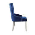 thumbnail image 3 of Formal Dining Chair 1pc Blue Fabric Upholstered Button Tufted Back Traditional Design Dining Furniture, 3 of 4