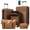 Brown, variant on Light Pink ABS Luggage Set 5 Piece with Half-opening Front - 20 in, 24 in, 28 in Cases with USB Port for Family Travel and Ex