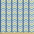 thumbnail image 1 of Teal Green Fabric by the Yard, Optical Illusion Themed Pattern of Zigzags and Vertical Lines in Cold Tones, Decorative Upholstery Fabric for Sofas and Home Accents, 10 Yards, Multicolor by Ambesonne, 1 of 4