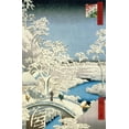 thumbnail image 1 of Hiroshige "Drum Bridge and Setting Sun Hill at Meguro" (19th) Glossy Poster, 1 of 2