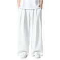 thumbnail image 5 of Lmueinov Mens Cotton Linen Pants Casual Business Pants with Pockets Lightweight Wide Leg Dress Trousers for Men 2026 Vacation Summer Fall Outfits, 5 of 5