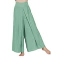 thumbnail image 2 of Qiylii Women Summer Loose Pants, Solid Color High Elastic Waist Split Wide-Leg Pants, 2 of 8