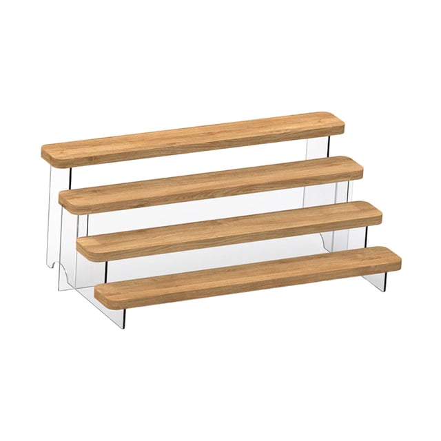 Exhibidores de estantes de madera Exhibidores de postres y pasteles Mostrador minorista Exhibidor de acrílico resistente 30cmx22cmx16cm