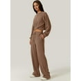 thumbnail image 2 of Osfvolr Women 2 Piece Outfits Sweatsuit Set Twist Front Cropped Sweatshirt Wide Leg Sweatpant Lounge Set Camel XXL, 2 of 6