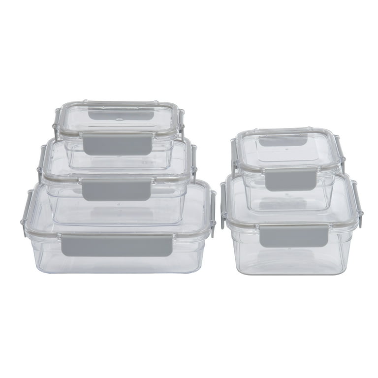 [Set of 10] Large Crystal Clear Storage Boxes & Lids Containers - Assorted  Sizes