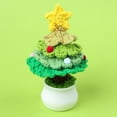 thumbnail image 1 of Handcrafted Crochet Christmas Tree Potted Plant Desk Ornament - Festive, No Electricity Required, 1 of 1