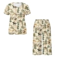 thumbnail image 5 of DISNIMO Cowboy Printed Womens Pajama Set Soft Sleepwear Short Sleeve Tops and Capri Pant Pjs for Summer, S, 5 of 7