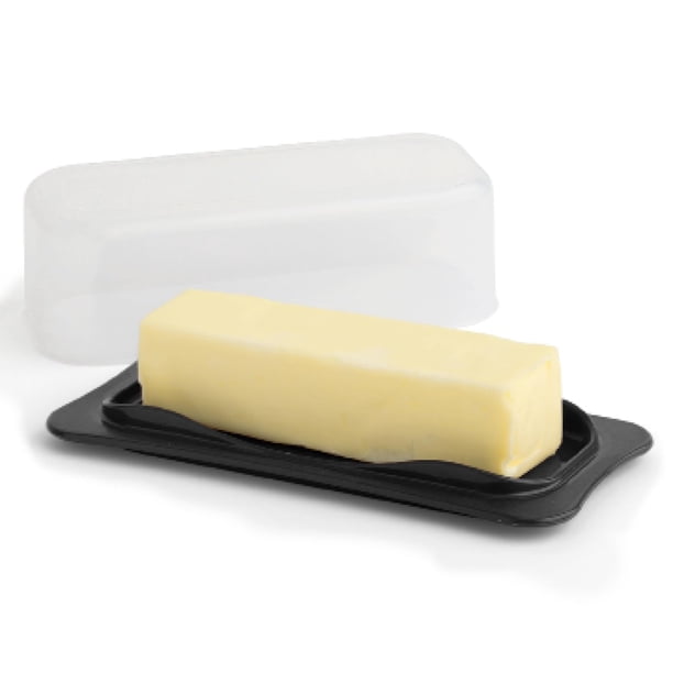 Mantequera con tapa - Recipiente para almacenar mantequilla con tapa transparente - Mantequera de plástico resistente para encimera - Mantequera de plástico con tapa - Mantequera con tapa para el hoga