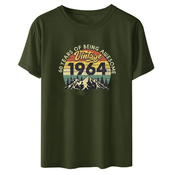 ICHUANYI Vintage Shirt For Womens Retro Short Sleeve T Shirts Party Tops Funny Tees Cloth New Trending