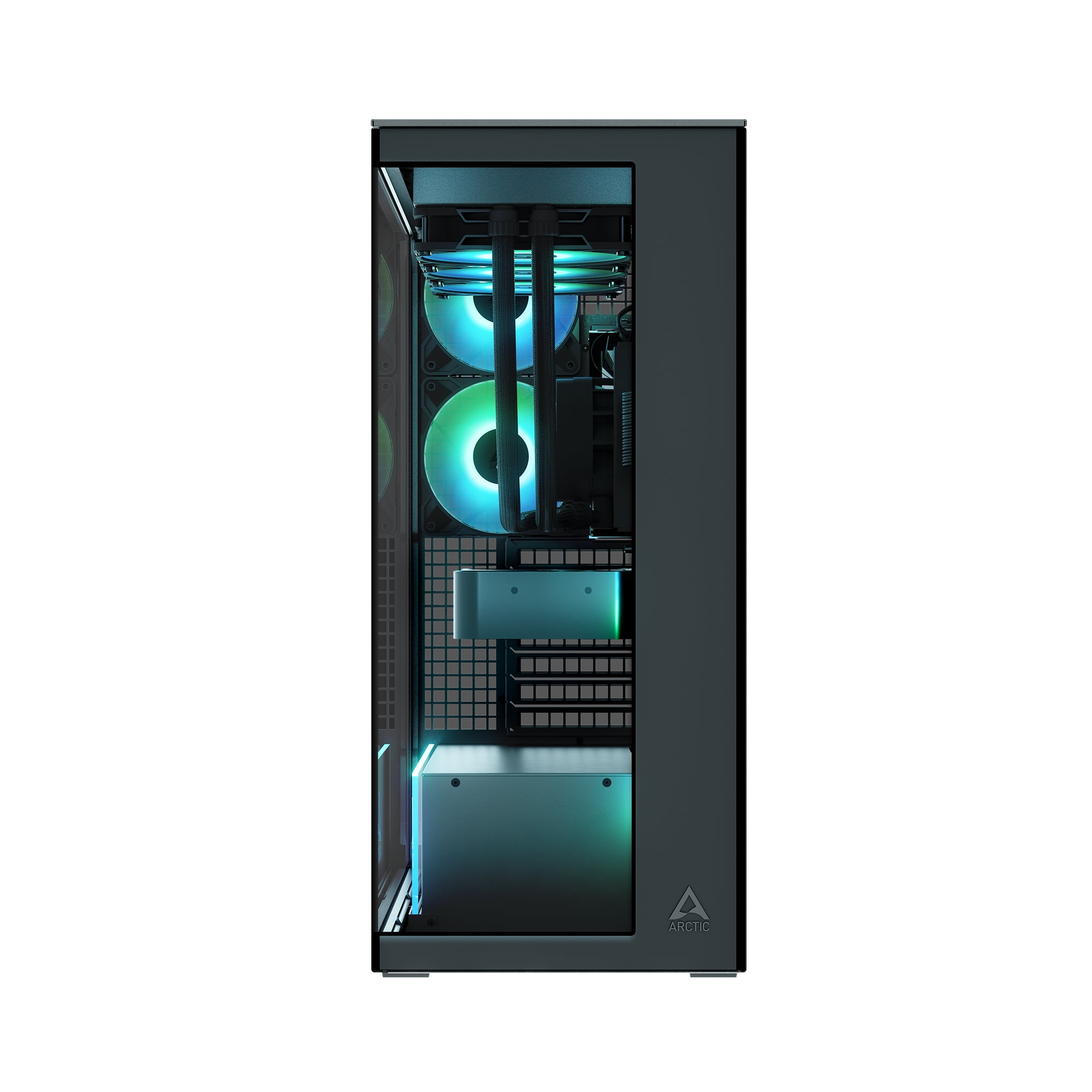 Arctic ACPCC00018A Xtender PC Case-Mid Tower-Tempered Glass Panel-Included A-RGB Fans - Mirror Black