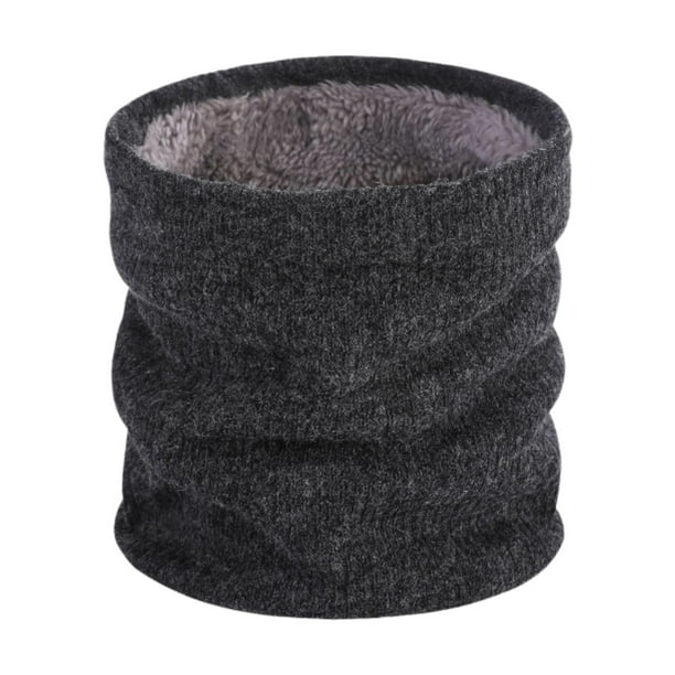Bufanda tipo jersey para calentar el cuello en invierno, cálida y circular, para senderismo, ciclismo al aire libre Gris oscuro