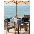 thumbnail image 3 of Outdoor Table Cloth with Umbrella Hole and Zipper, Black Blue Geometric Waterproof Square Tablecloth 54"x54", Vintage Abstract Gradient Art Washable Table Cover for Outside Party Patio Picnic, 3 of 8
