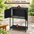 thumbnail image 3 of Black 10 Gallon Metal Frame Aquarium Stand with Storage Cabinet and Open Shelf, 3 of 8