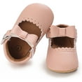 thumbnail image 5 of Baby Girl Shoes Non Slip Soft Sole PU Leather Infant Toddler Mary Jane Flats First Walker Crib Dress Oxford Shoes 3-18 Months, 5 of 7