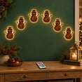 thumbnail image 5 of 3D Light‑Up Wooden Snowman Wall Decor (Set of 7), Remote‑Controlled Warm Backlit Peel & Stick Entryway Glow, Handmade Real Wood LED Christmas Wall Decor for Living Room, Bedroom, Fireplace, 5 of 6