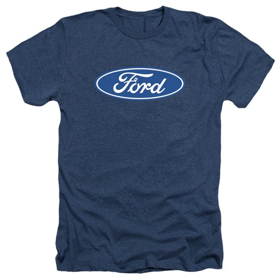 Ford Dimensional Logo Adult Heather T-Shirt Navy