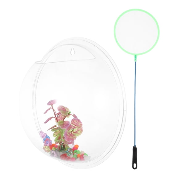 BESTOYARD Transparent Acrylic Wall Hanging Fish Bowl with Hole for Easy Suspension Multipurpose Home Decor