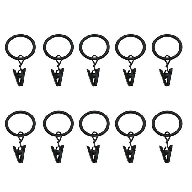 Naiovety Gancho colgante para cortinas de ventana de 10 piezas con Clips, abrazaderas desmontables deslizantes, reemplazo de cortina para baño Almacenamiento y organización del hogar