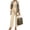 Beige #3, variant on KDDYLITQ Womens Summer Outfits 3 Piece Open Front Long Sleeve Floral Jacket Matching Straight Leg Pant Vocation Casual Lounge Sets with Pockets Beige M