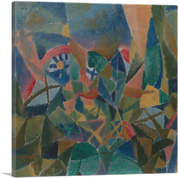ARTCANVAS Flower Bed 1913 Canvas Art Print by Paul Klee - Size: 18" x 18" (0.75" Deep)