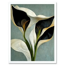 White Calla Lily Flower Pistil Bouquet Elegant Art Print Framed Poster Wall Decor 12x16 inch