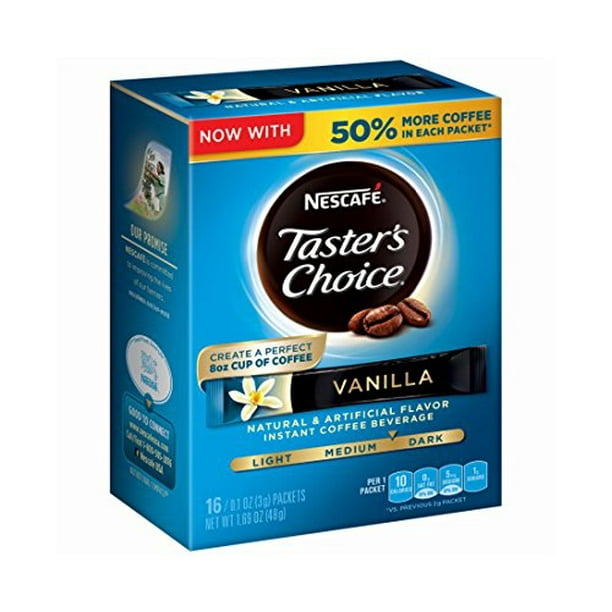 Nescafe Taster's Choice Vanilla Instant Coffee, Single Serve Sticks