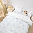thumbnail image 2 of Erosebridal Kids Cute Bowknot Queen Duvet Cover Set,Girls Kawaii Blue Bow Tie Bedding,Lightweight Room Decor,3 Pieces,No Comforter, 2 of 5