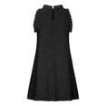 thumbnail image 4 of JGGSPWM Womens Flower Solid Embroidered Floral Dress Summer Beach Vacation Casual Comfy Sundress Crewneck Sleeveless Dresses Black M, 4 of 6