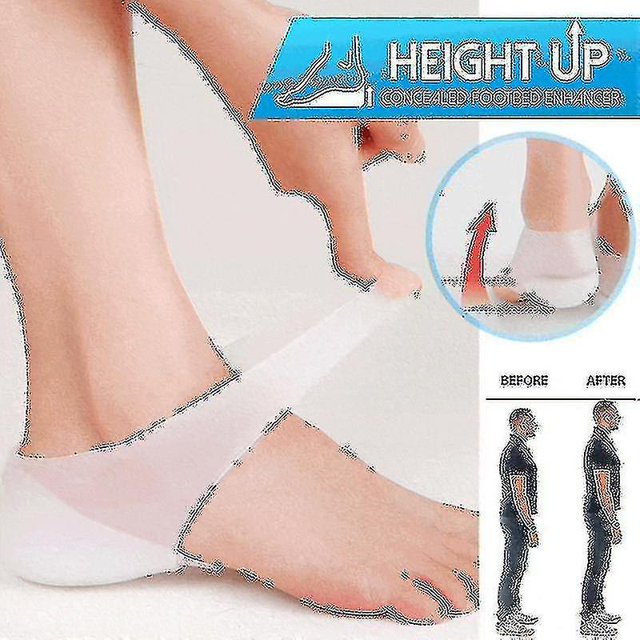 1 Pair Concealed Footbed Enhancers Invisible Height Increase Silicone Insoles Pads