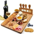 thumbnail image 2 of LWVITH Wooden Charcuterie Board Cheese Platter Set with Knives, Large Serving Tray for Meat Cheese Fruit, Party Appetizer Cutting Board, Elegant Entertaining Gift for Hosts, 2 of 6