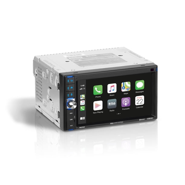 Boss Audio Systems Bcp62 Estéreo Para Automóvil - Apple Carplay Doble Din Pantalla Táctil Capacitiva De 6.2 Pulgadas Bluetooth Sin Cd Reproductor De Dvd Receptor De Radio Am/Fm Usb
