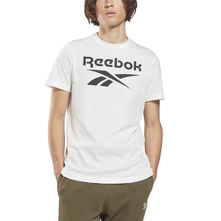 Reebok Mens Regular fit Short Sleeve Graphic T-Shirt Shirt XL White Solid