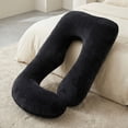 thumbnail image 5 of J-Shaped Pregnancy Pillow (65" x 16" x 8"), Black, Full Body Maternity Support for Back, Hip & Belly Relief, Removable Washable Cover,, 5 of 6