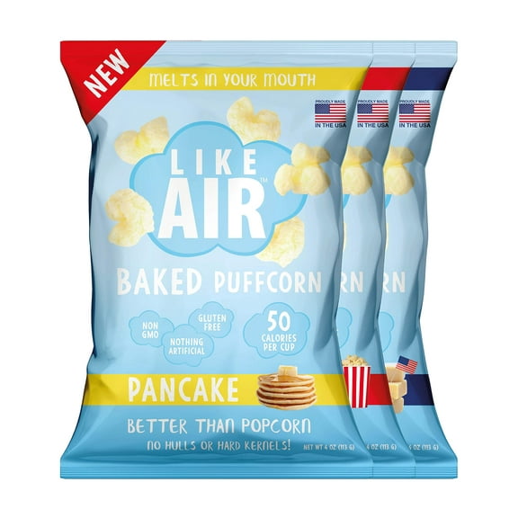Like Air Baked Puffcorn BCF26 (Variety Pack) | 3 Large Multi-Serve Bags | Unique & Delicious | Nothing Artificial