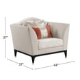 thumbnail image 3 of ACME Tayden Velvet Upholstered Tufted Chair with 3 Pillows in Beige/Black, 3 of 5