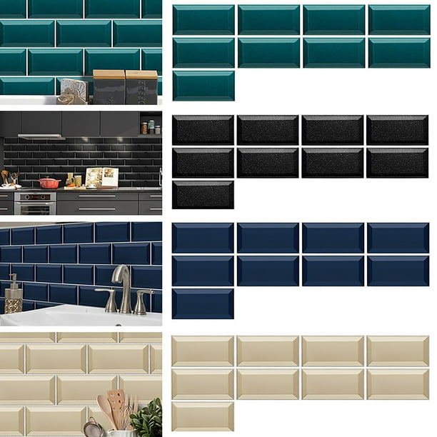 CUH 9/27/54Sheets PVC Tiles Stickers 8x4 Inch Marble Wall Stickers