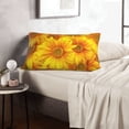 thumbnail image 5 of Plush Throw Pillow Covers, 3D Sunflowers Pillow Cases with Invisible Zipper, Breathable Microfiber Pillow Cases Standard Size for Sleeping Bedroom Sofa Living Room 16x24, 5 of 5